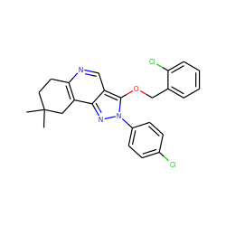 CC1(C)CCc2ncc3c(OCc4ccccc4Cl)n(-c4ccc(Cl)cc4)nc3c2C1 ZINC000066075967