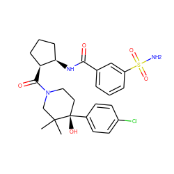 CC1(C)CN(C(=O)[C@H]2CCC[C@H]2NC(=O)c2cccc(S(N)(=O)=O)c2)CC[C@]1(O)c1ccc(Cl)cc1 ZINC000068121026