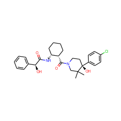 CC1(C)CN(C(=O)[C@H]2CCCC[C@H]2NC(=O)[C@@H](O)c2ccccc2)CC[C@]1(O)c1ccc(Cl)cc1 ZINC000096173237