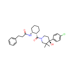 CC1(C)CN(C(=O)[C@H]2CCCC[C@H]2NC(=O)CCc2ccccc2)CC[C@]1(O)c1ccc(Cl)cc1 ZINC000096173234