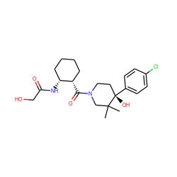 CC1(C)CN(C(=O)[C@H]2CCCC[C@H]2NC(=O)CO)CC[C@]1(O)c1ccc(Cl)cc1 ZINC000096173235