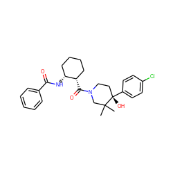 CC1(C)CN(C(=O)[C@H]2CCCC[C@H]2NC(=O)c2ccccc2)CC[C@]1(O)c1ccc(Cl)cc1 ZINC000096173225