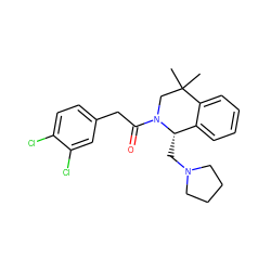 CC1(C)CN(C(=O)Cc2ccc(Cl)c(Cl)c2)[C@@H](CN2CCCC2)c2ccccc21 ZINC000003787036