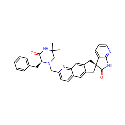 CC1(C)CN(Cc2ccc3cc4c(cc3n2)C[C@]2(C4)C(=O)Nc3ncccc32)[C@@H](Cc2ccccc2)C(=O)N1 ZINC000116059120