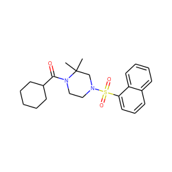 CC1(C)CN(S(=O)(=O)c2cccc3ccccc23)CCN1C(=O)C1CCCCC1 ZINC000040974494