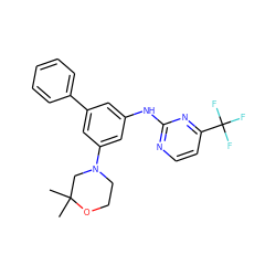 CC1(C)CN(c2cc(Nc3nccc(C(F)(F)F)n3)cc(-c3ccccc3)c2)CCO1 ZINC001772650108