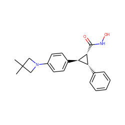 CC1(C)CN(c2ccc([C@H]3[C@H](C(=O)NO)[C@@H]3c3ccccc3)cc2)C1 ZINC000103251611