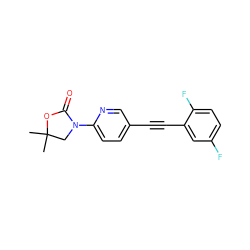 CC1(C)CN(c2ccc(C#Cc3cc(F)ccc3F)cn2)C(=O)O1 ZINC000144715957