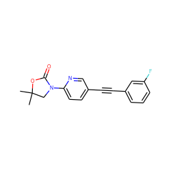 CC1(C)CN(c2ccc(C#Cc3cccc(F)c3)cn2)C(=O)O1 ZINC000144057107