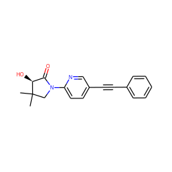 CC1(C)CN(c2ccc(C#Cc3ccccc3)cn2)C(=O)[C@@H]1O ZINC000144363413