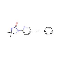 CC1(C)CN(c2ccc(C#Cc3ccccc3)cn2)C(=O)N1 ZINC000144011910