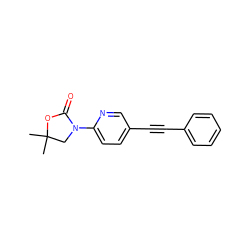 CC1(C)CN(c2ccc(C#Cc3ccccc3)cn2)C(=O)O1 ZINC000144073369