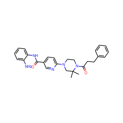 CC1(C)CN(c2ccc(C(=O)Nc3ccccc3N)cn2)CCN1C(=O)CCc1ccccc1 ZINC000028824491