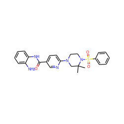 CC1(C)CN(c2ccc(C(=O)Nc3ccccc3N)cn2)CCN1S(=O)(=O)c1ccccc1 ZINC000028824493