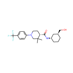 CC1(C)CN(c2ccc(C(F)(F)F)cc2)CC[C@@H]1C(=O)N[C@H]1CCC[C@H](CO)C1 ZINC001772583025