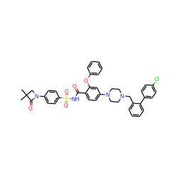 CC1(C)CN(c2ccc(S(=O)(=O)NC(=O)c3ccc(N4CCN(Cc5ccccc5-c5ccc(Cl)cc5)CC4)cc3Oc3ccccc3)cc2)C1=O ZINC000165156300