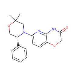 CC1(C)CN(c2ccc3c(n2)NC(=O)CO3)[C@H](c2ccccc2)CO1 ZINC000115888637