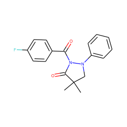 CC1(C)CN(c2ccccc2)N(C(=O)c2ccc(F)cc2)C1=O ZINC000004106945