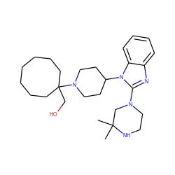 CC1(C)CN(c2nc3ccccc3n2C2CCN(C3(CO)CCCCCCC3)CC2)CCN1 ZINC000066113015