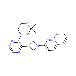 CC1(C)CN(c2nccnc2C2CN(c3ccc4ccccc4n3)C2)CCO1 ZINC000139817966