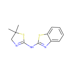 CC1(C)CN=C(Nc2nc3ccccc3s2)S1 ZINC000000528510