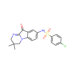 CC1(C)CN=C2C(=O)c3cc(NS(=O)(=O)c4ccc(Cl)cc4)ccc3N2C1 ZINC000035983762