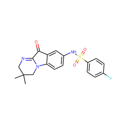 CC1(C)CN=C2C(=O)c3cc(NS(=O)(=O)c4ccc(F)cc4)ccc3N2C1 ZINC000038238842