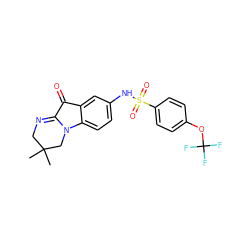 CC1(C)CN=C2C(=O)c3cc(NS(=O)(=O)c4ccc(OC(F)(F)F)cc4)ccc3N2C1 ZINC000035921055