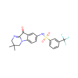 CC1(C)CN=C2C(=O)c3cc(NS(=O)(=O)c4cccc(C(F)(F)F)c4)ccc3N2C1 ZINC000045353116