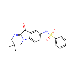 CC1(C)CN=C2C(=O)c3cc(NS(=O)(=O)c4ccccc4)ccc3N2C1 ZINC000038238488