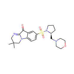 CC1(C)CN=C2C(=O)c3cc(S(=O)(=O)N4CCC[C@H]4CN4CCOCC4)ccc3N2C1 ZINC000013982554