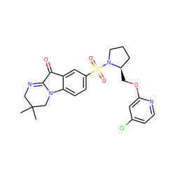 CC1(C)CN=C2C(=O)c3cc(S(=O)(=O)N4CCC[C@H]4COc4cc(Cl)ccn4)ccc3N2C1 ZINC000045384323