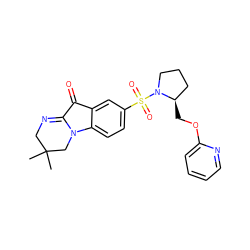 CC1(C)CN=C2C(=O)c3cc(S(=O)(=O)N4CCC[C@H]4COc4ccccn4)ccc3N2C1 ZINC000035952390