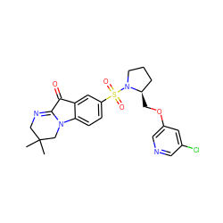 CC1(C)CN=C2C(=O)c3cc(S(=O)(=O)N4CCC[C@H]4COc4cncc(Cl)c4)ccc3N2C1 ZINC000013982546