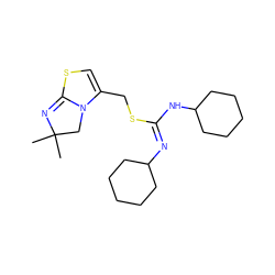 CC1(C)CN2C(CS/C(=N\C3CCCCC3)NC3CCCCC3)=CSC2=N1 ZINC000049844830