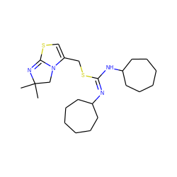 CC1(C)CN2C(CS/C(=N\C3CCCCCC3)NC3CCCCCC3)=CSC2=N1 ZINC000049576822