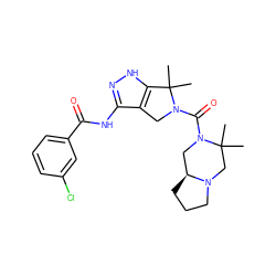 CC1(C)CN2CCC[C@H]2CN1C(=O)N1Cc2c(NC(=O)c3cccc(Cl)c3)n[nH]c2C1(C)C ZINC000114182498