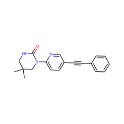 CC1(C)CNC(=O)N(c2ccc(C#Cc3ccccc3)cn2)C1 ZINC000144075225