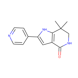 CC1(C)CNC(=O)c2cc(-c3ccncc3)[nH]c21 ZINC000013979525