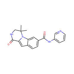 CC1(C)CNC(=O)c2cc3ccc(C(=O)Nc4cccnc4)cc3n21 ZINC000034604112