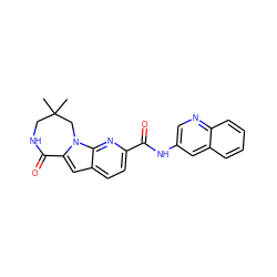 CC1(C)CNC(=O)c2cc3ccc(C(=O)Nc4cnc5ccccc5c4)nc3n2C1 ZINC000147157702