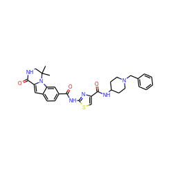 CC1(C)CNC(=O)c2cc3ccc(C(=O)Nc4nc(C(=O)NC5CCN(Cc6ccccc6)CC5)cs4)cc3n21 ZINC000029127734