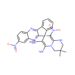 CC1(C)CNC2=C([N+](=O)[O-])[C@@]3(C(C#N)=C(N)N2C1)c1ccccc1-c1nc2ccc([N+](=O)[O-])cc2nc13 ZINC001772582438