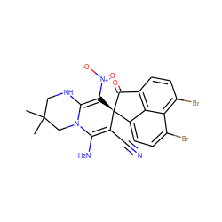 CC1(C)CNC2=C([N+](=O)[O-])[C@]3(C(=O)c4ccc(Br)c5c(Br)ccc3c45)C(C#N)=C(N)N2C1 ZINC000653701745