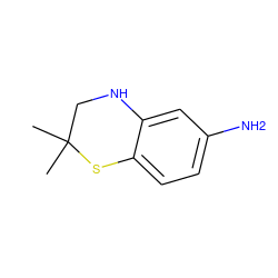 CC1(C)CNc2cc(N)ccc2S1 ZINC000004051126