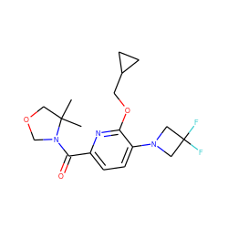 CC1(C)COCN1C(=O)c1ccc(N2CC(F)(F)C2)c(OCC2CC2)n1 ZINC000146351668