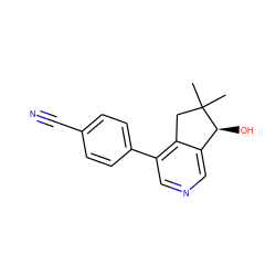 CC1(C)Cc2c(-c3ccc(C#N)cc3)cncc2[C@@H]1O ZINC000205711100