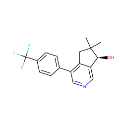 CC1(C)Cc2c(-c3ccc(C(F)(F)F)cc3)cncc2[C@@H]1O ZINC000205711138