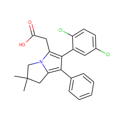 CC1(C)Cc2c(-c3ccccc3)c(-c3cc(Cl)ccc3Cl)c(CC(=O)O)n2C1 ZINC000013737362