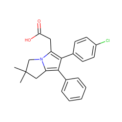 CC1(C)Cc2c(-c3ccccc3)c(-c3ccc(Cl)cc3)c(CC(=O)O)n2C1 ZINC000003805769